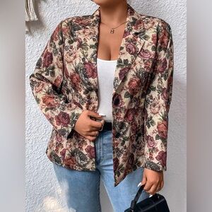 Shein Vintage-Inspired Floral Blazer